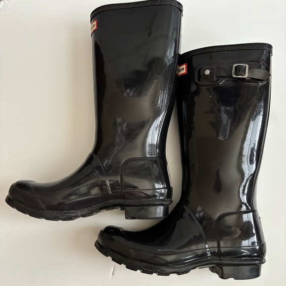 Hunter Big Kids 37 US 5B/6G Original Gloss Rain Boots Unisex Black - Picture 6 of 10